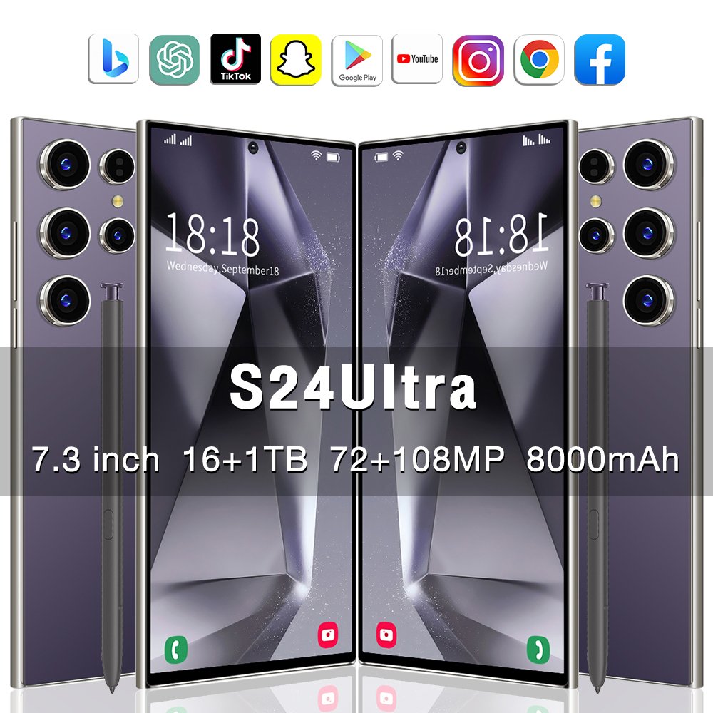 2024 Hot sale New Original S24 ULTRA Android 14.0 smartphone 16GB+1TB 7.3inch mobilephone 4G&5G Gaming Cellphones
